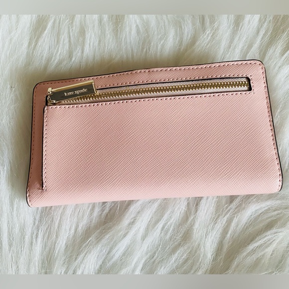 Kate Spade Large Slim Bifold Wallet Chalk Pink - Picture 3 of 5